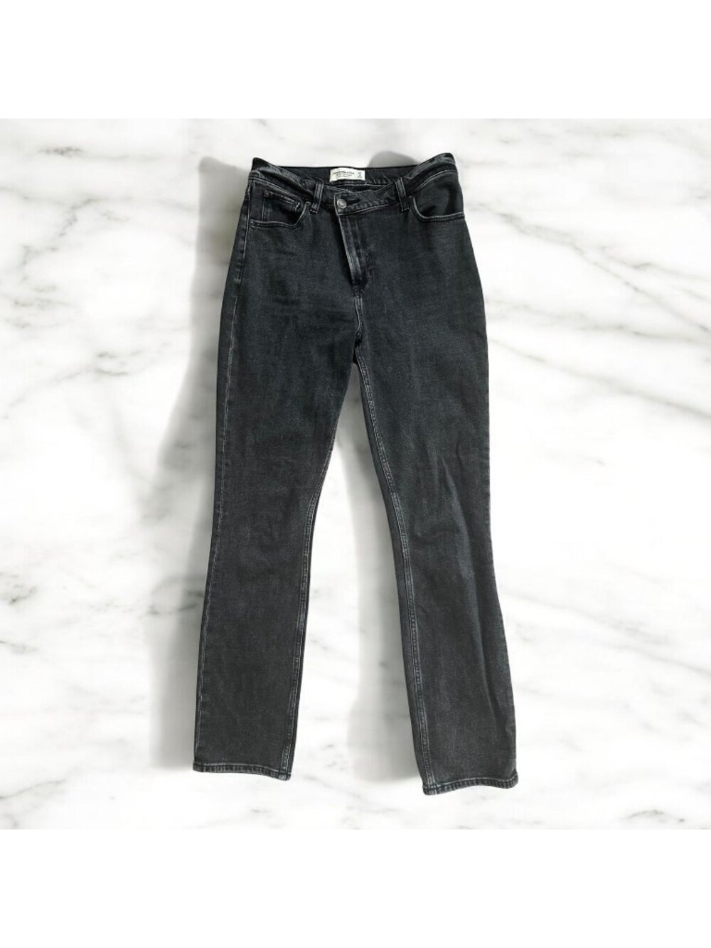 ABERCROMBIE & FITCH  The 90s Slim Straight Ultra High Rise Gray Jeans Sz 27 US 4